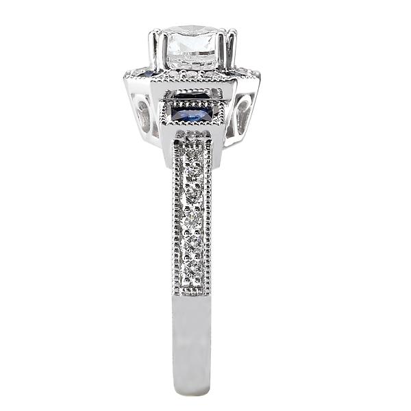 sapphire and diamond semi-mount ring