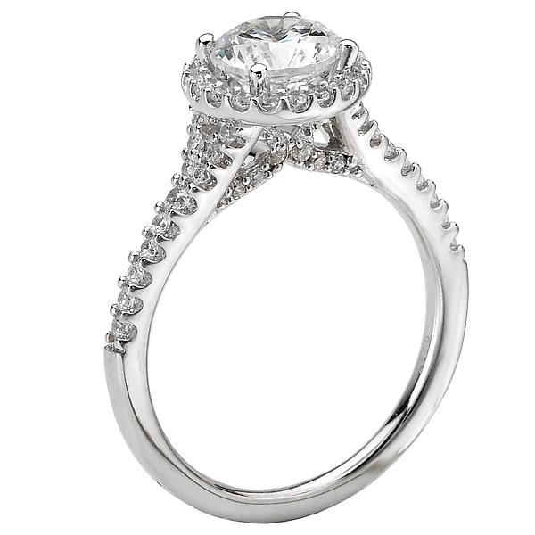 halo semi-mount diamond ring