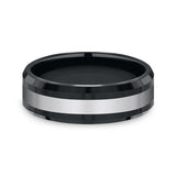 Tungsten and Seranite Two-Tone Comfort-Fit Wedding Band