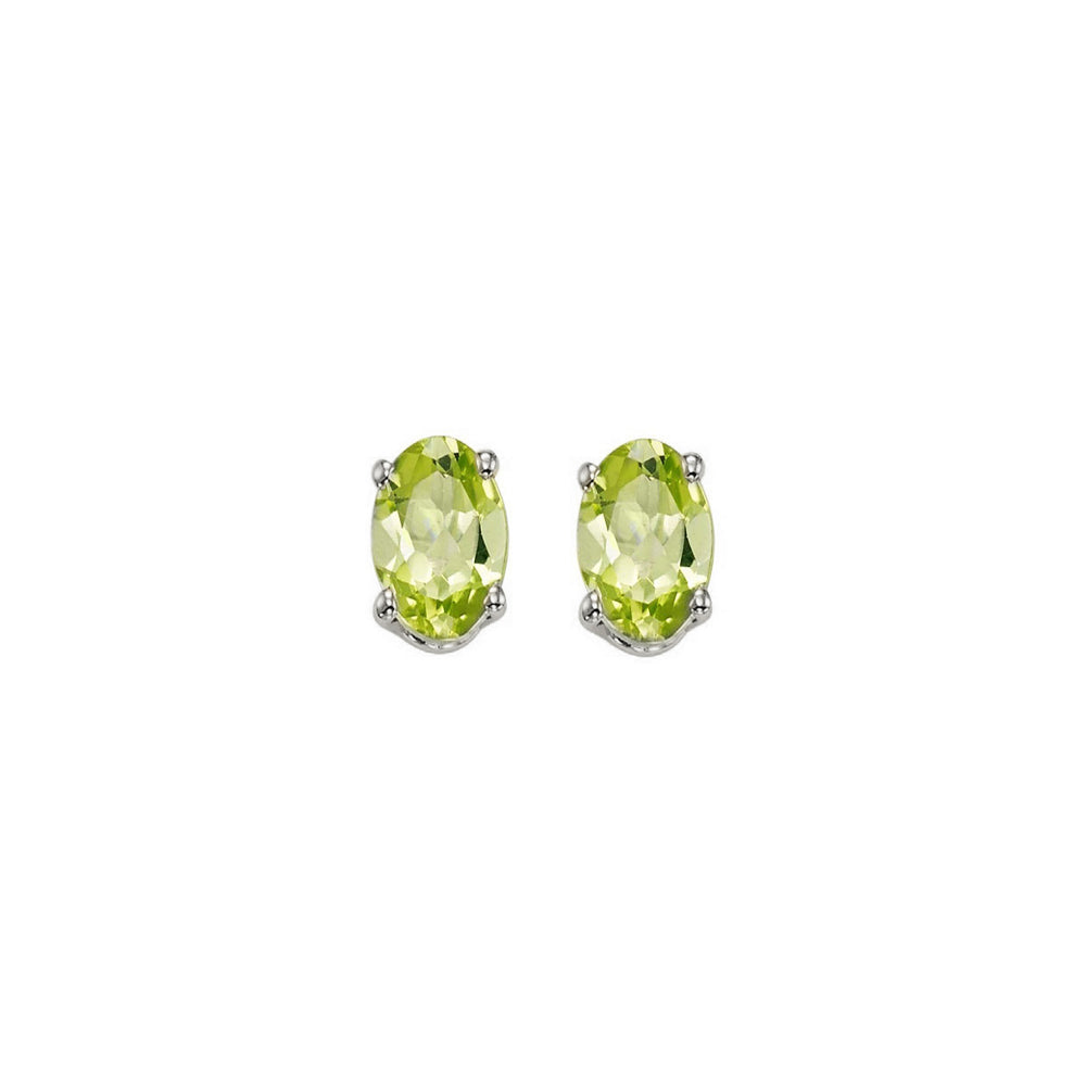 14KT White Gold Classic Book Color Stud Earrings