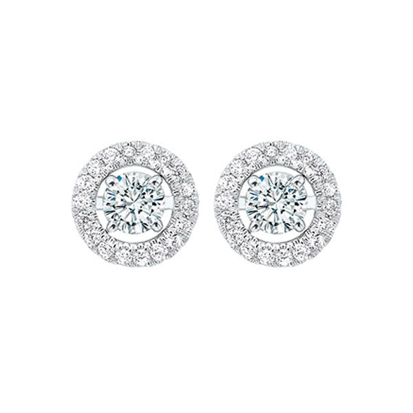 14KT White Gold & Diamond Classic Book Jackets Fashion Earrings  - 1/5 ctw