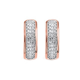 10KT Pink Gold & Diamond Studded Fashion Earrings   - 1/4 ctw