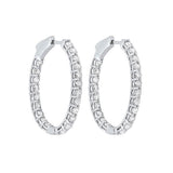 14KT White Gold & Diamond Studded Fashion Earrings   - 2 ctw
