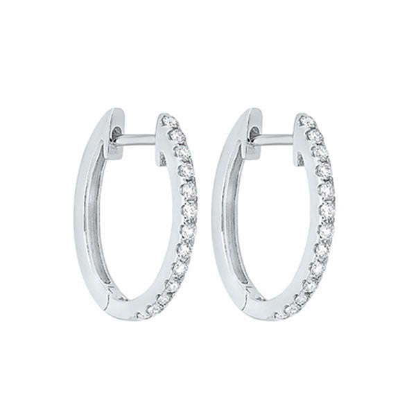 PLAT - 950 White Gold & Diamond Fashion Earrings -1/4 ctw