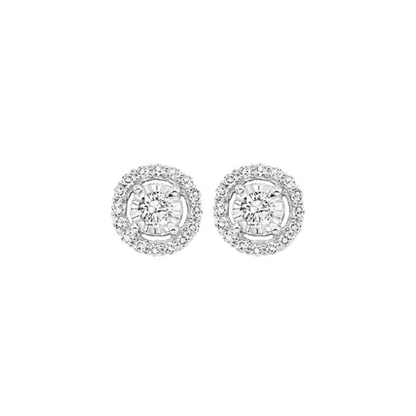 14KT White Gold & Diamond Fashion Earrings -1/10 ctw