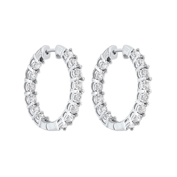 14KT White Gold & Diamond Classic Book Tru Reflection Fashion Earrings   - 3-1/4 ctw