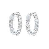 14KT White Gold & Diamond Classic Book Hoop Fashion Earrings   - 4 ctw