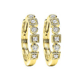 14KT Yellow Gold & Diamond Hoop Earring -  1/8 ctw