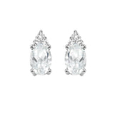 10KT White Gold & Diamond Studded Fashion Earrings  - 1/10 ctw