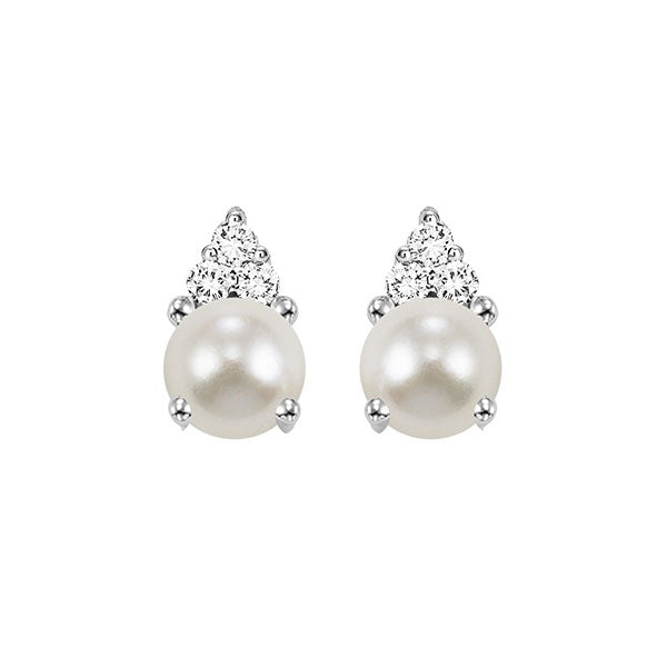 10KT White Gold & Diamond Studded Fashion Earrings   - 1/10 ctw