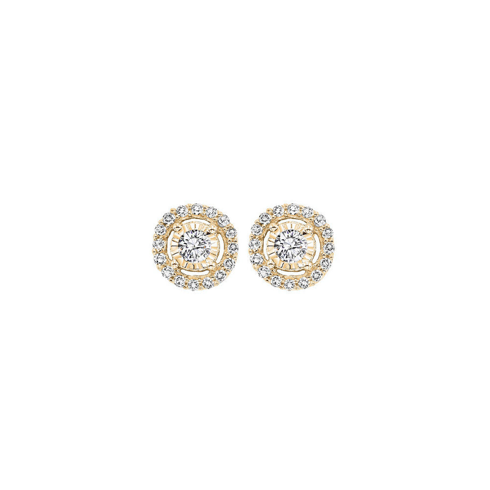 14KT Yellow Gold & Diamond Tru Reflection Fashion Earrings  - 5/8 ctw