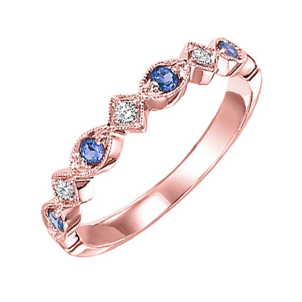 10KT Pink Gold & Diamond Sparkle Fashion Ring   - 1/10 ctw