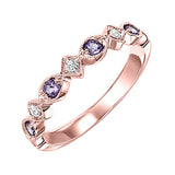 14KT Pink Gold & Diamond Classic Book Stackable Fashion Ring  - 1/10 ctw