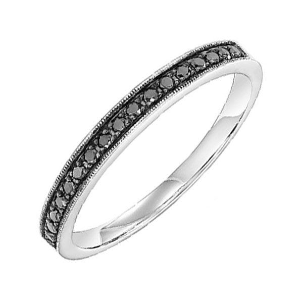 10KT White Gold & Diamond Classic Book Stackable Fashion Ring  - 1/6 ctw