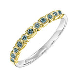 10KT White & Yellow Gold & Diamond Sparkle Fashion Ring  - 1/10 ctw