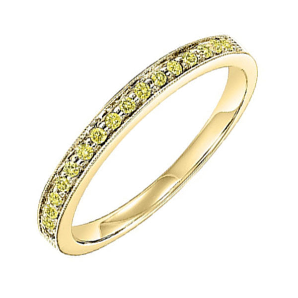 10KT Yellow Gold & Diamond Classic Book Stackable Fashion Ring  - 1/8 ctw