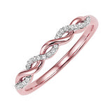 14KT Pink Gold & Diamond Sparkle Fashion Ring  - 1/10 ctw