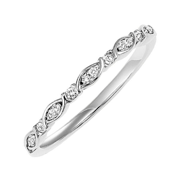 14KT White Gold & Diamond Sparkle Fashion Ring  - 1/10 ctw