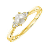 10KT Yellow Gold Sparkle Fashion Ring - 1/10 ctw