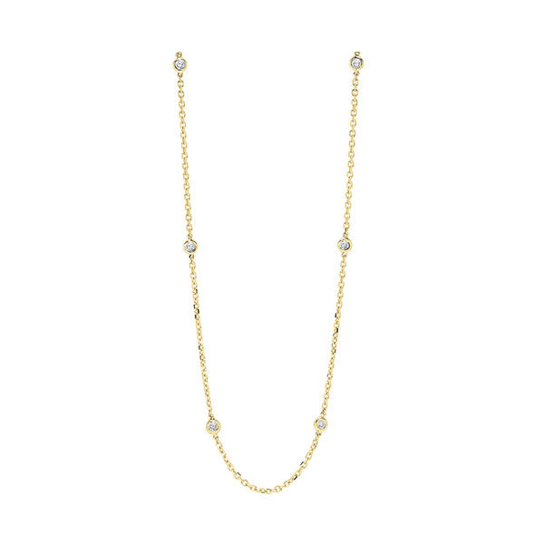 14KT Yellow Gold & Diamond Diamonds By The Yard Bracelet & Necklace Neckwear Necklace  - 3/4 ctw