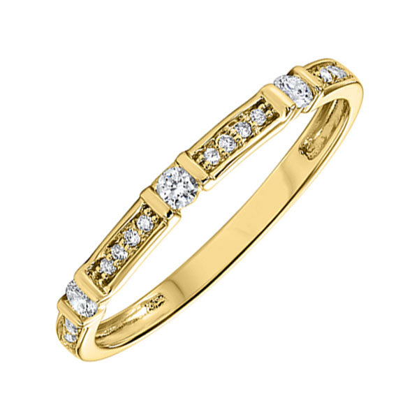 10KT Yellow Gold & Diamond Classic Book Stackable Fashion Ring   - 1/6 ctw