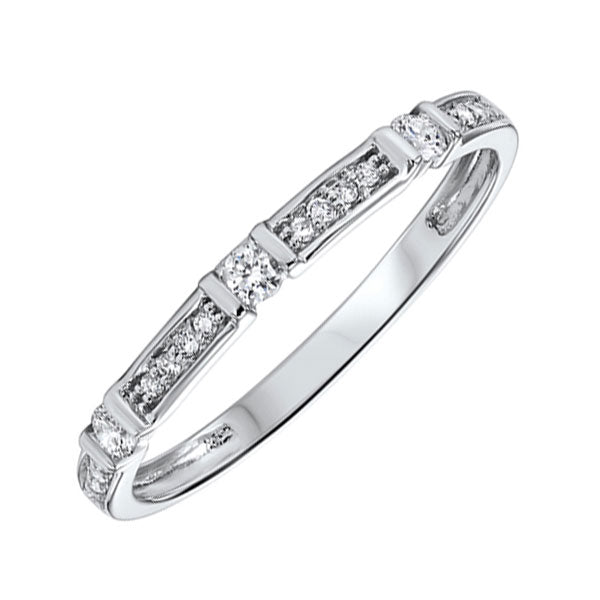 14KT White Gold & Diamond Classic Book Stackable Fashion Ring   - 1/6 ctw