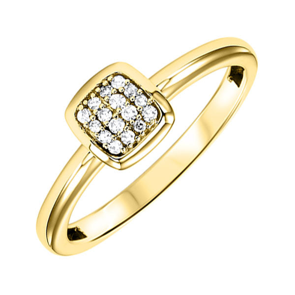 14KT Yellow Gold & Diamond Stackable Fashion Ring   - 1/10 ctw