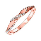 14KT Pink Gold & Diamond Stackable Fashion Ring  - 1/8 ctw