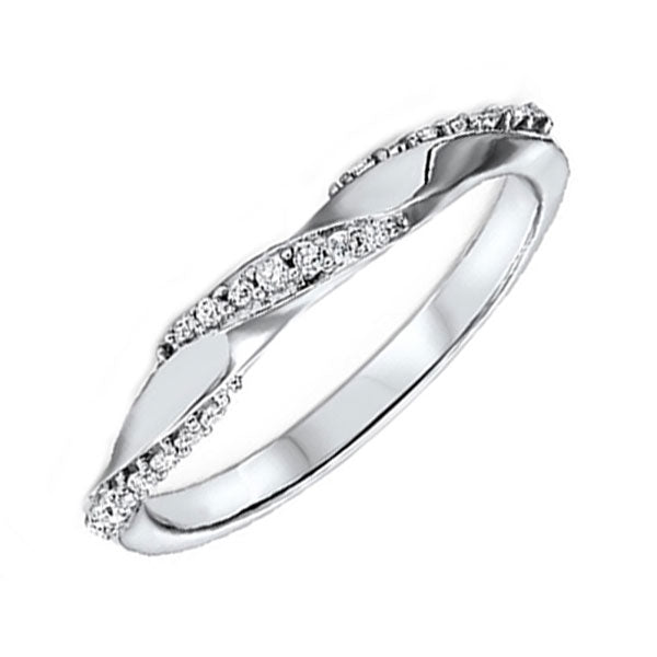 14KT White Gold & Diamond Stackable Fashion Ring  - 1/8 ctw