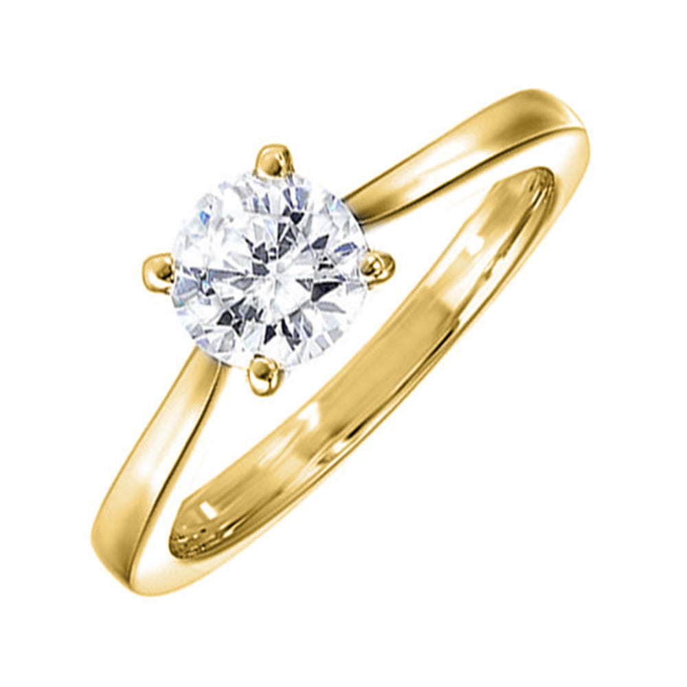 14KT White & Yellow Gold & Diamond Solitaire Ring - 1 ctw
