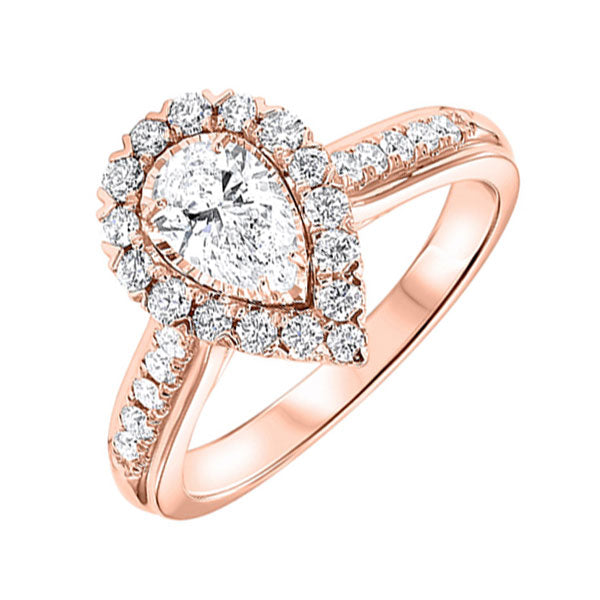 PLAT - 950 White Gold & Diamond Fashion Ring -1 ctw