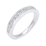 14KT White Gold & Diamond Classic Book Princess Channel Fashion Ring   - 1/2 ctw