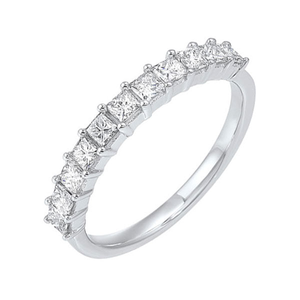 14KT White Gold & Diamond Classic Book Princess Prong Fashion Ring   - 1/2 ctw