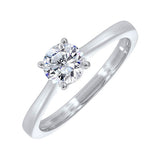 14KT White Gold & Diamond Classic Book Solitaire Fashion Ring  - 3/4 ctw