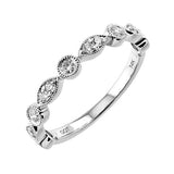 14KT White Gold & Diamond Classic Book Stackable Fashion Ring  - 1/3 ctw