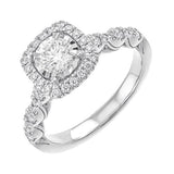 Silver (SLV 995) Cubic Zirconia Sparkle Engagement Ring  - 7/8 ctw