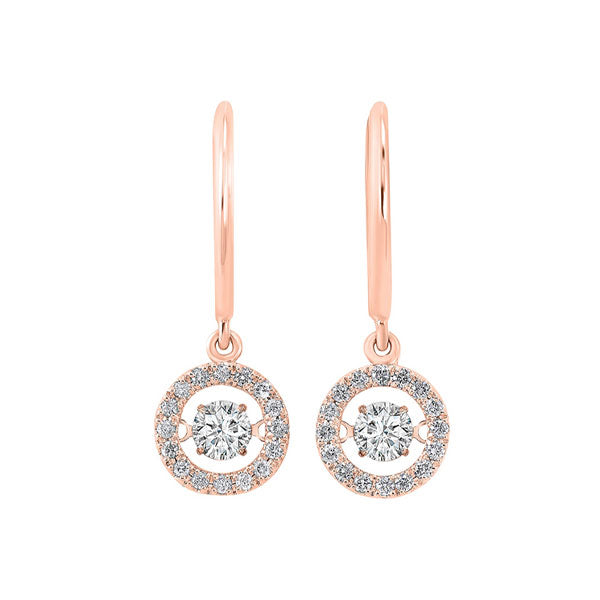 14KT Pink Gold & Diamond Rhythm Of Love Fashion Earrings  - 3/4 ctw