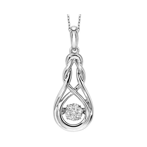 Silver (SLV 995) & Diamonds Stunning Neckwear Pendant - 1/10 ctw