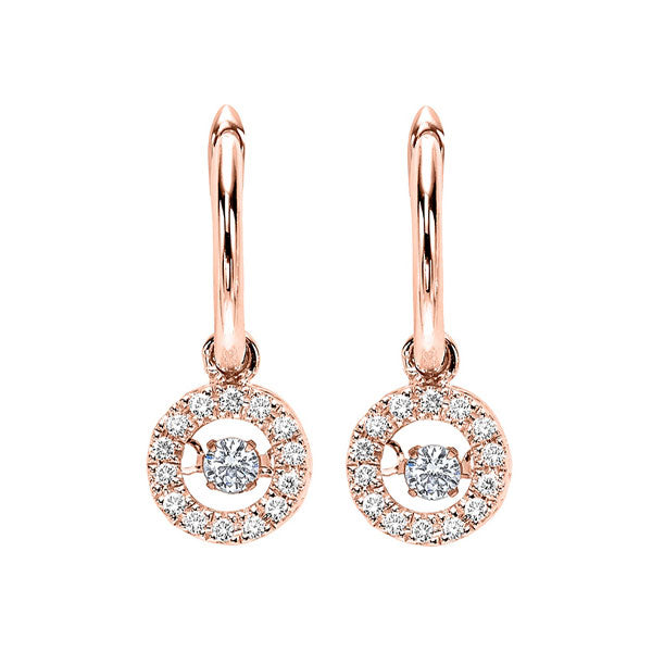 10KT Pink Gold & Diamond Rhythm Of Love Fashion Earrings  - 1/4 ctw