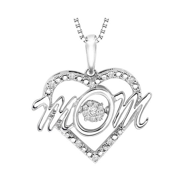 Silver (SLV 995) Diamond Rhythm Of Love Neckwear Pendant  - 1/10 ctw