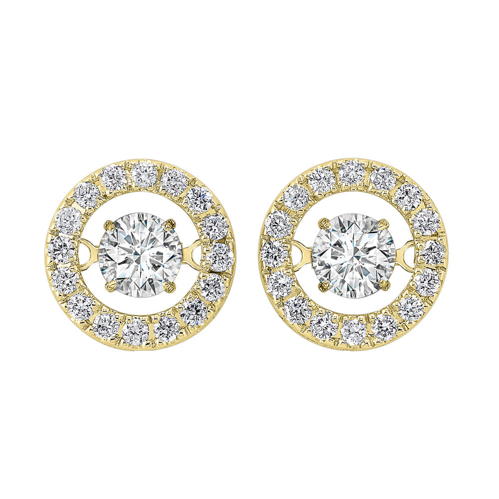 14KT Yellow Gold & Diamond Rhythm Of Love Fashion Earrings   - 1 ctw