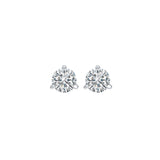 18KT White Gold & Diamond Classic Book Round Stud Earrings  - 1/5 ctw