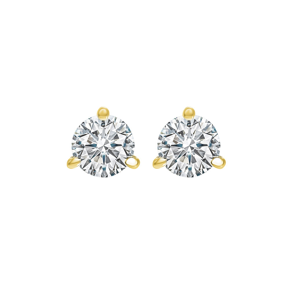 18KT Yellow Gold & Diamond Round Stud Earrings  - 3/4 ctw