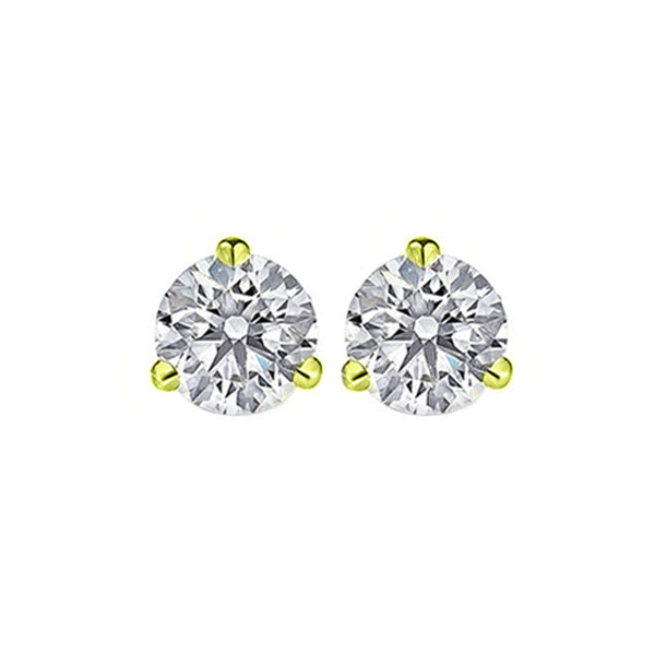 18KT Yellow Gold & Diamond Round Stud Earrings  - 1-1/4 ctw