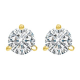 18KT Yellow Gold & Diamond Round Stud Earrings  - 2 ctw