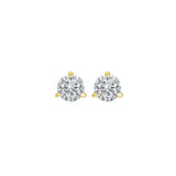 14KT Yellow Gold & Diamond Round Stud Earrings  - 1/5 ctw