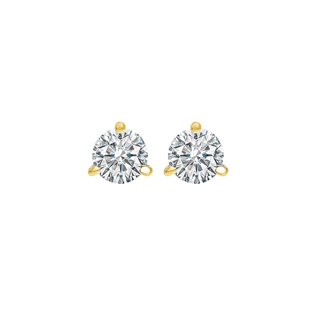 14KT Yellow Gold & Diamond Round Stud Earrings  - 1/3 ctw