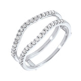 14KT White Gold & Diamond Classic Book Diamond Wraps Engagement Ring  - 1/3 ctw