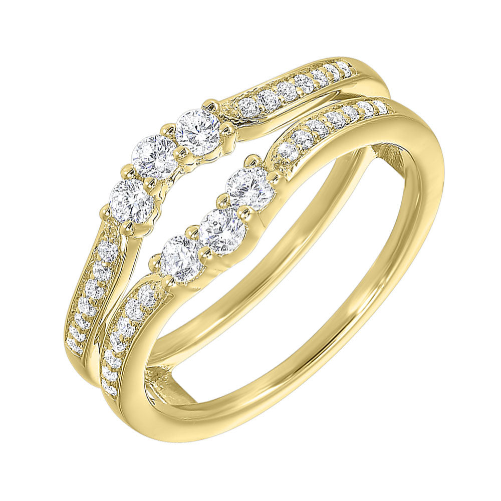 14KT Yellow Gold & Diamond Bridal Bell Bridal Set Ring - 1/3 ctw
